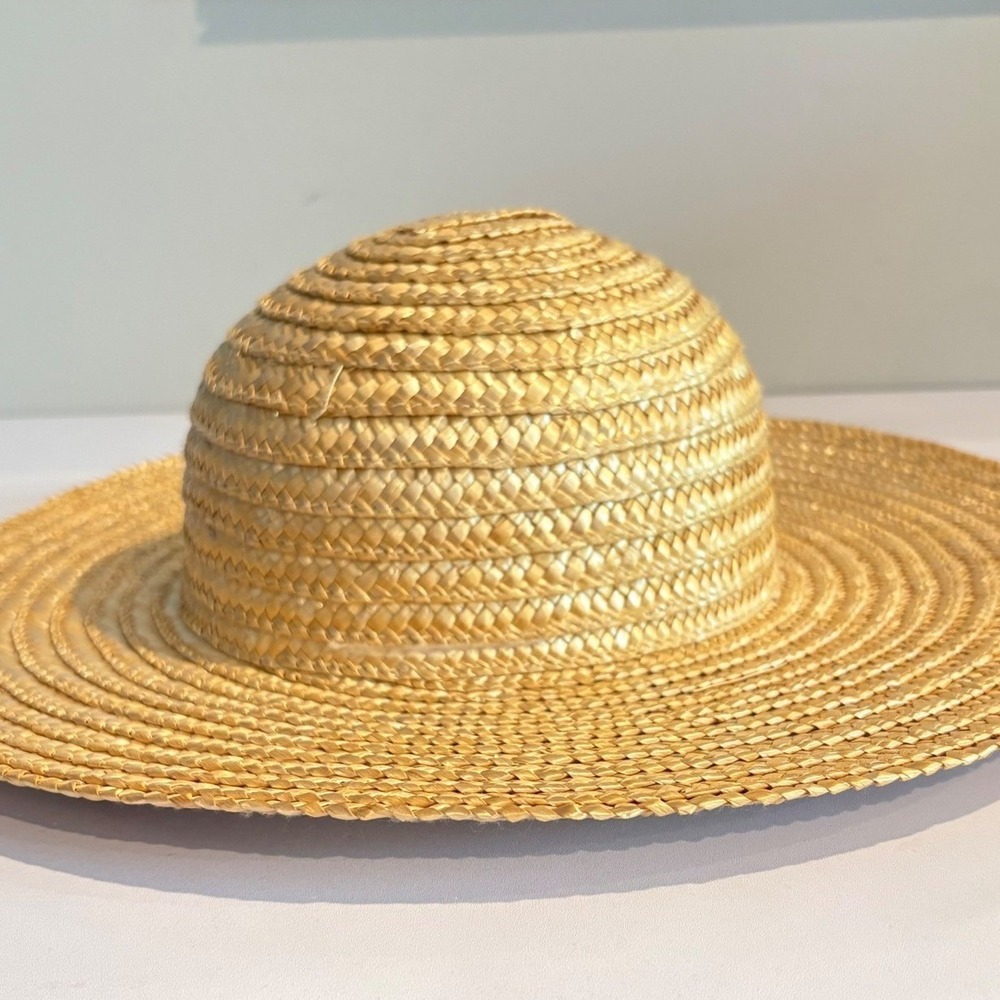 Cottagecore Woven Straw Sun Hat Wide Brim Boho Summer Beach Coastal Grandma